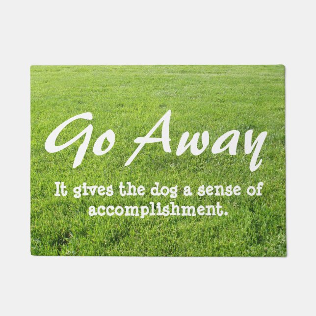 Tapete Engraçado vai a esteira bem-vinda ausente - cão (Frente)