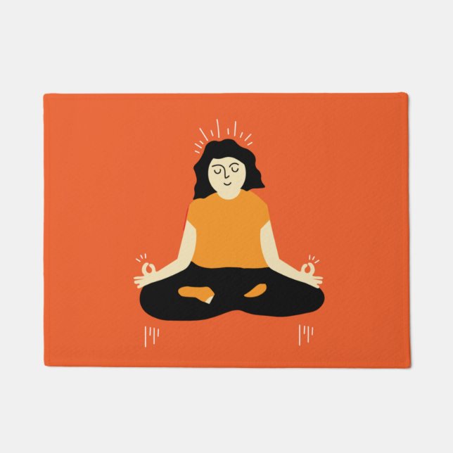 Tapete Engraçado Zen Bem-vindo à Porta Mat (Frente)