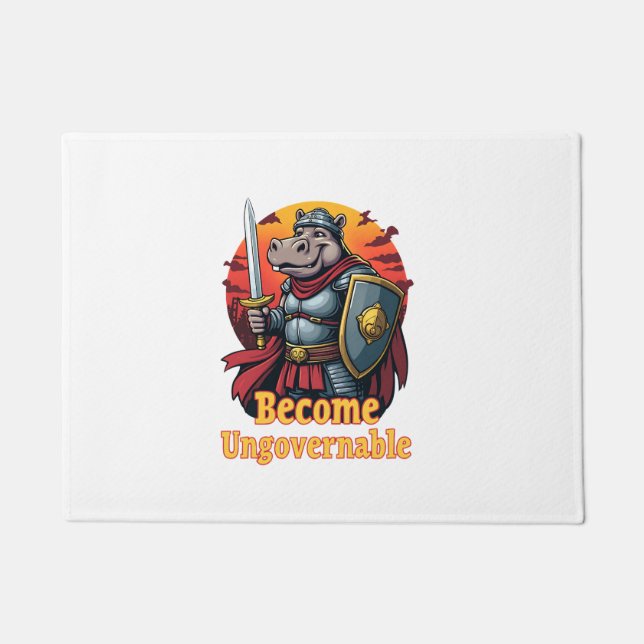 Tapete Epic Gladiator Warrior Moo Deng Hippo Torna-Se Ung (Frente)
