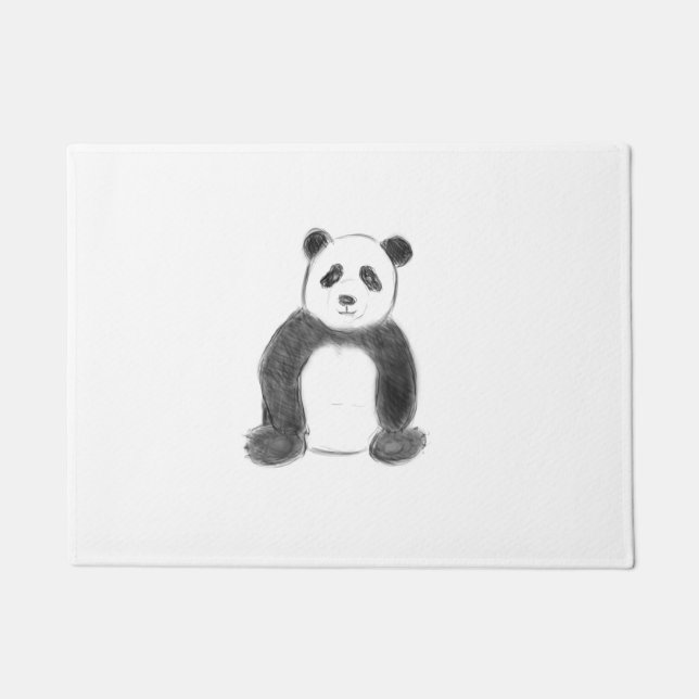 Tapete Esboço preto e branco do panda (Frente)