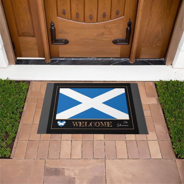 Tapete Escócia & Scottish Flag house mat /sport Welcome (Ar livre)