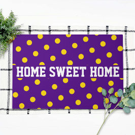 Tapete Escola de Futebol Casa Amarelo Roxo Bolinha