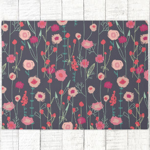 Tapete Escuro Floral Moderno