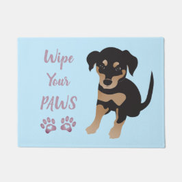 Tapete Esfregue suas patas, pãozinho azul púrpura