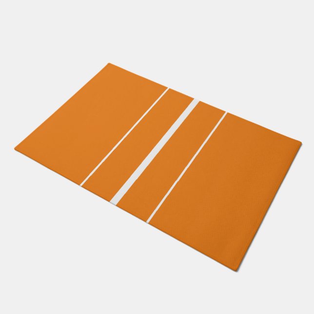 Tapete Espalhos de corridas brancas de cor laranja brilha (Inclinado)