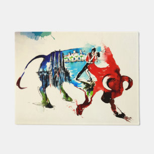 Tapete Espanha Bull Viagens vintage Love Watercolor