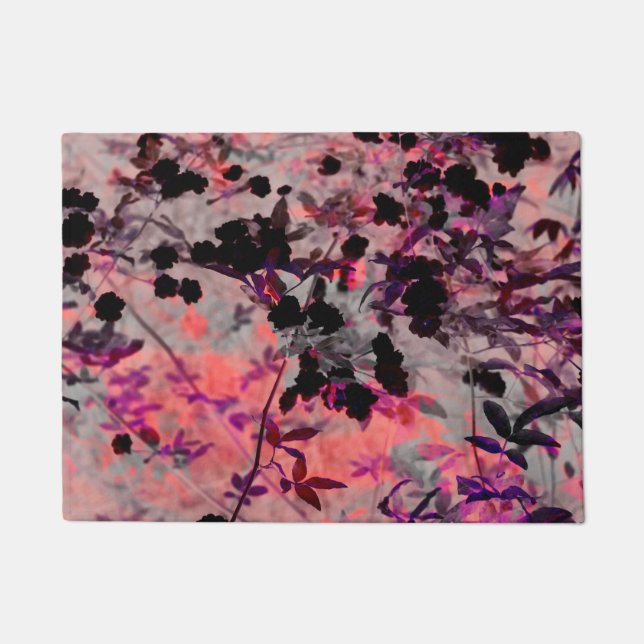 Tapete Espelho das flores pretas vermelhas Arte design (Frente)