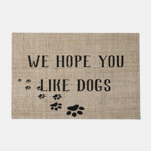 Tapete Esperamos que Goste de Pegadas de Cachorro