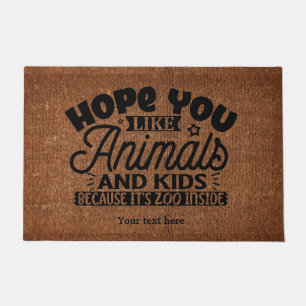 Tapete Espero que goste de animais à porta