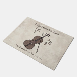 Tapete Espresso Violino-Violino criado com grãos de café-