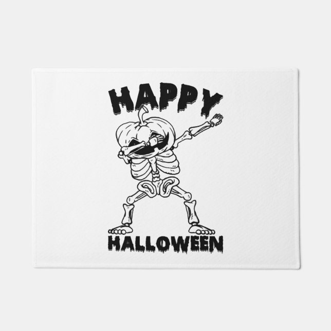 Tapete Esqueleto de Halloween com Pumpkin - Feliz Dia das (Frente)
