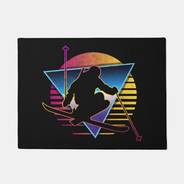 Tapete Esqui da neve retroativa dos anos 80 (Frente)