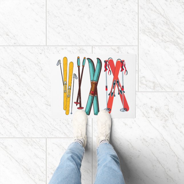 Tapete Esqui engraçado esquiar esquiador colorido (Interior)