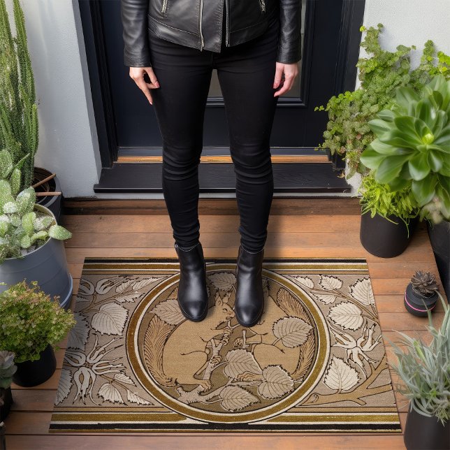 Tapete Esquilos Art Deco Burnt Sand Brown Walter Crane (Criador carregado)