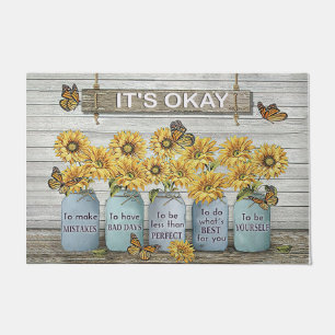 Tapete Está bem, Sunflower Doormat, linda borboleta