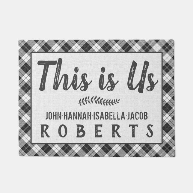 Tapete Esta é a Xadrez de Verificação de Buffalo Branco P (Frente)