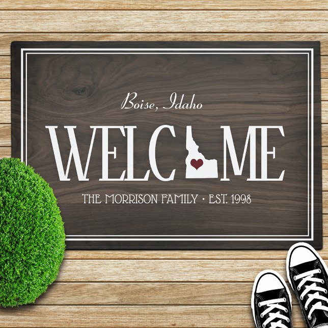 Tapete Estado de Idaho Personalizado de Woodgrain (Criador carregado)