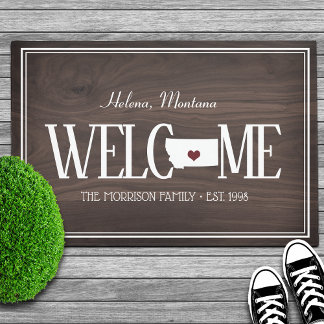 Tapete Estado de Montana Personalizado Woodgrain
