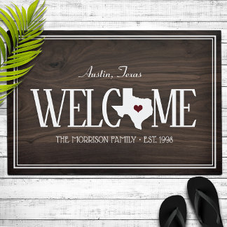 Tapete Estado do Texas Personalizado Woodgrain