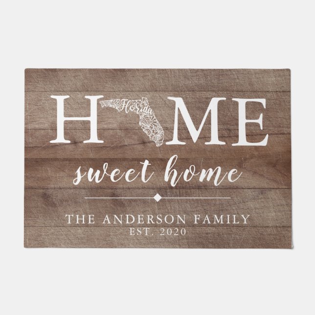 Tapete Estado Personalizado Rustic FLORIDA (Frente)