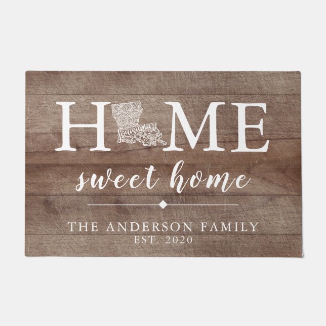 Tapete Estado Personalizado Rustic LOUISIANA (Frente)
