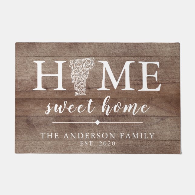 Tapete Estado Personalizado Rustic VERMONT (Frente)