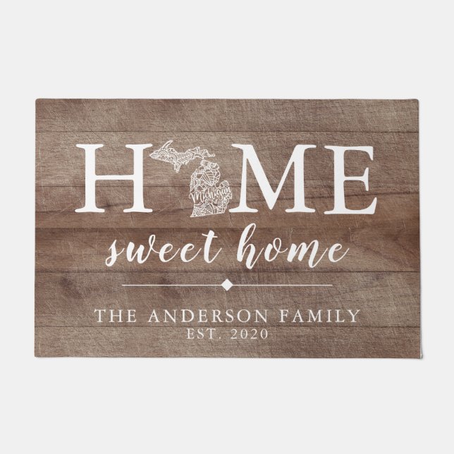 Tapete Estado Rustic MICHIGAN Personalizado (Frente)