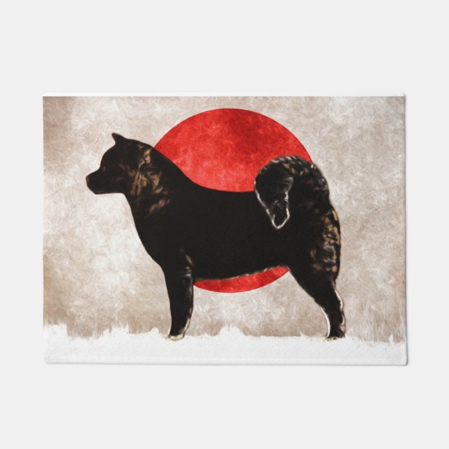 Tapete Esteira bem-vinda da porta do cão de Akita (Frente)