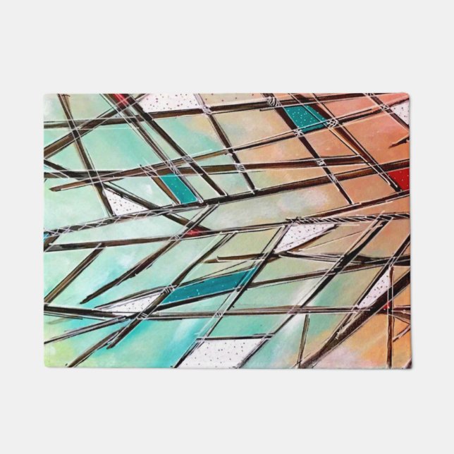 Tapete Esteira de porta colorida (Frente)