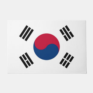 Tapete Esteira de porta com a bandeira de Coreia do Sul