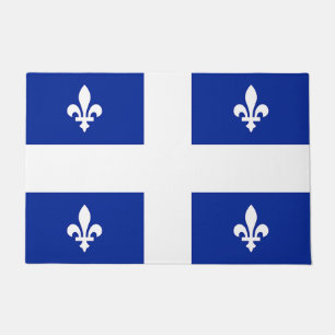 Tapete Esteira de porta com a bandeira de Quebeque,