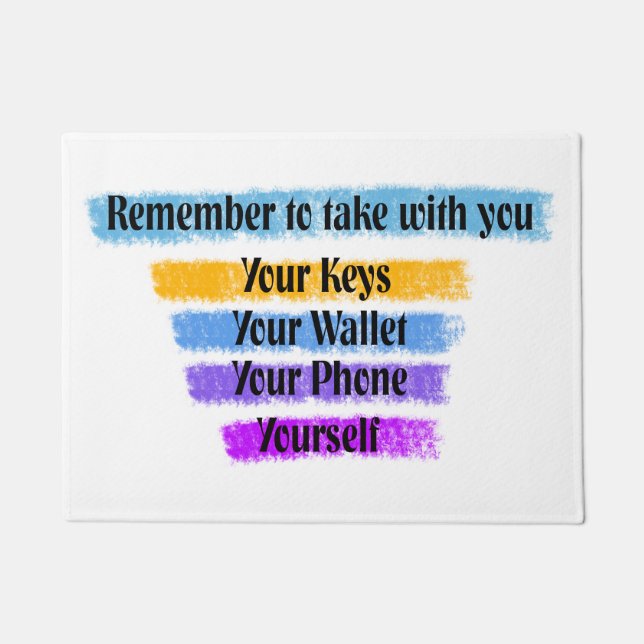 Tapete Esteira de porta do lembrete (Frente)