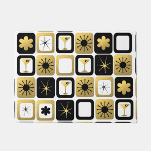 Tapete Esteira de porta Dourado glamoroso retro