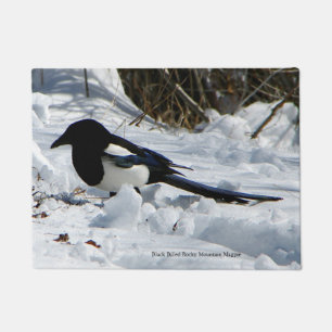 Tapete Esteira de porta faturada preto do Magpie da