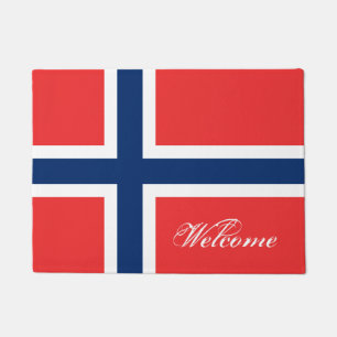 Tapete Esteira de porta norueguesa da bandeira com texto