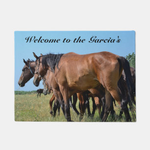 Tapete Esteira de porta personalizada do cavalo de baía