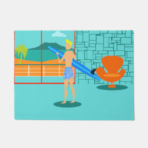 Tapete Esteira de porta retro do gajo do surfista