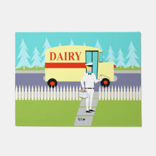 Tapete Esteira de porta retro do Milkman da cidade