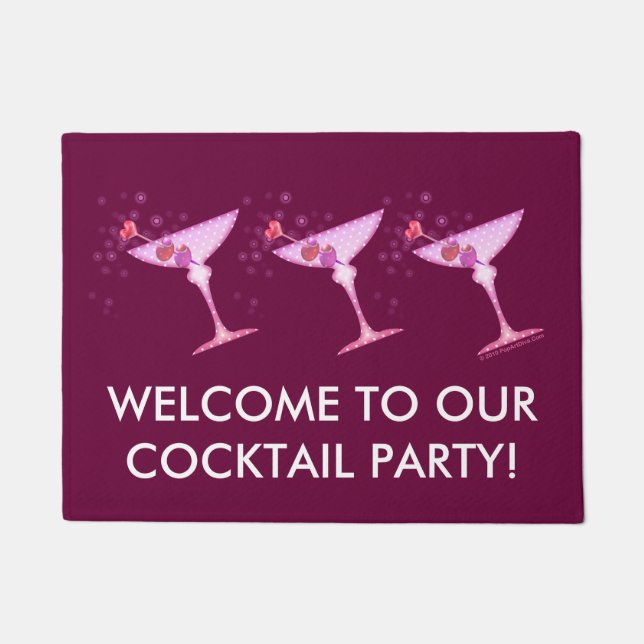 TAPETE ESTEIRAS DE PORTA - MARTINI COR-DE-ROSA (Frente)