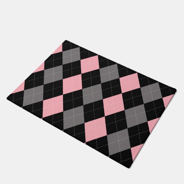 Tapete Estilo de Cinza Preta Cor-de-Rosa (Inclinado)