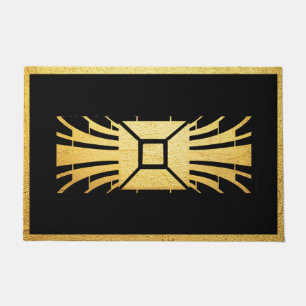 Tapete Estilo de Deco de Arte Preto e Dourado Mat.