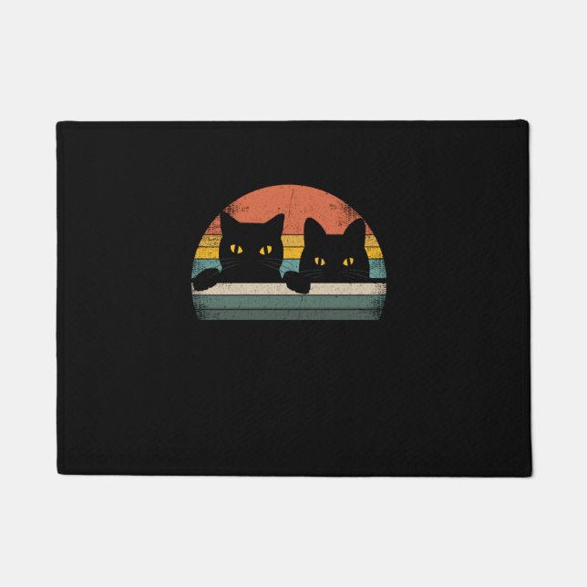 Tapete Estilo de Retrorização de Gato Preto - Presente de (Frente)
