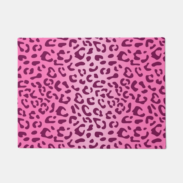 Tapete Estilo Impresso de Leopardo Rosa (Frente)