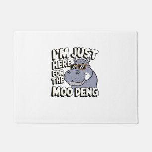 Tapete Estou aqui para Moo Deng Cute Baby Hippo Moo-Den
