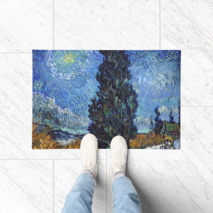 Tapete Estrada com Ciprestes Impressionismo de Van Gogh