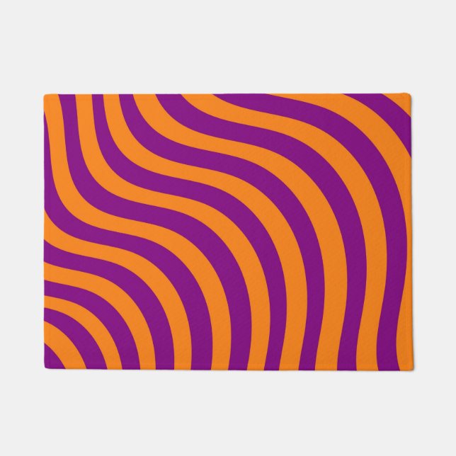 Tapete Estrada Laranja Laranja Roxa Zebra Stripe Moderna (Frente)