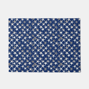 Tapete Estrelas de Textura Metálica em Azul Cobalto