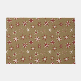 Tapete Estrelas do Red Geo Natal - sobre padrão dourado.