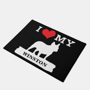 Tapete Eu amo meu buldogue que francês o Doormat o