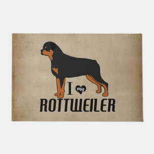 Tapete Eu Amo O Meu Cachorro Rottweiler Russo